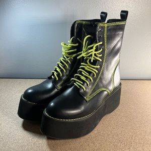 Nasty Gal Good Form Platform Neon Boots Women’s Size 9